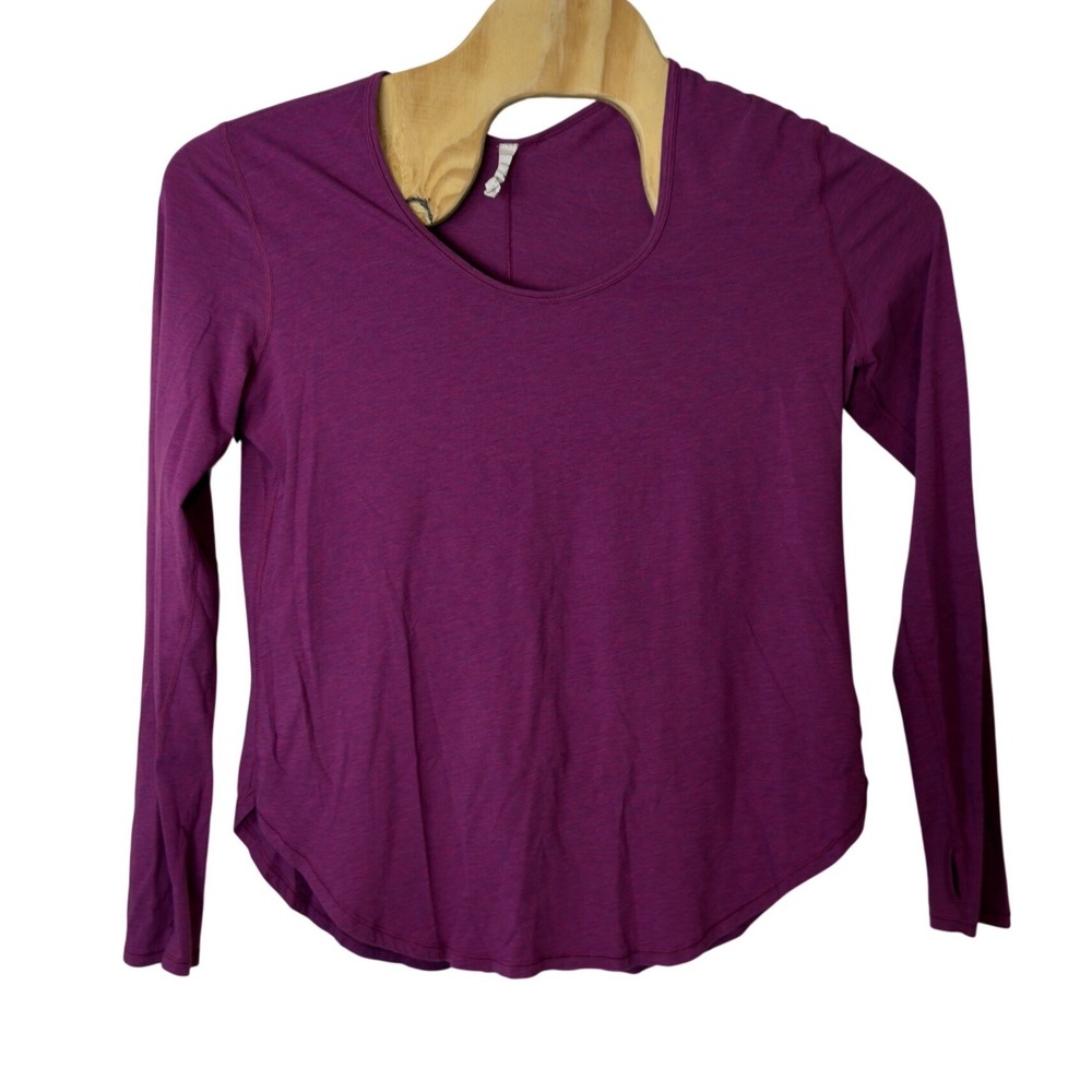 Lululemon Women's Long Sleeve Pullover Purple Shirt Size 12 Stretch Activewear